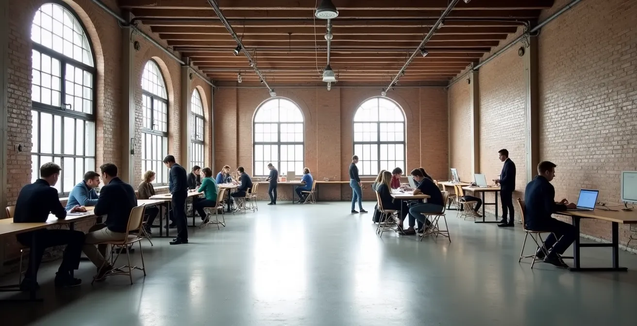 Espace de création collaboratif dans un atelier montréalais du Mile-End