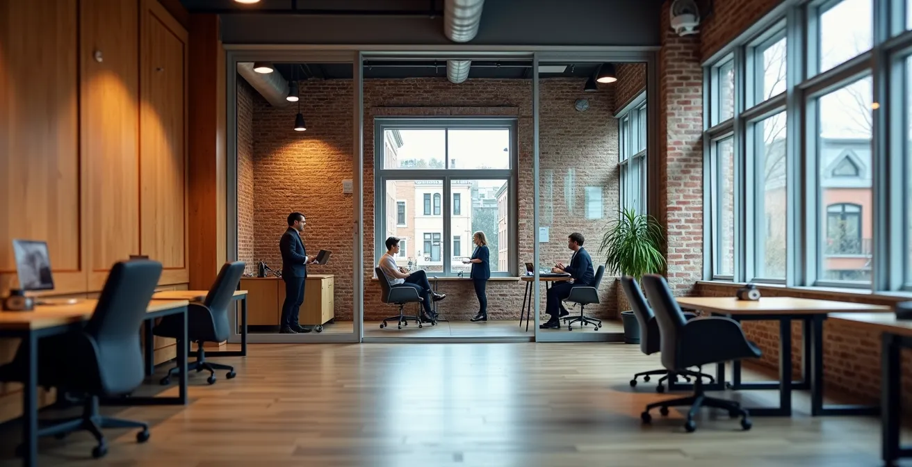 Trois professionnels montréalais de différents secteurs dans leurs environnements de travail respectifs